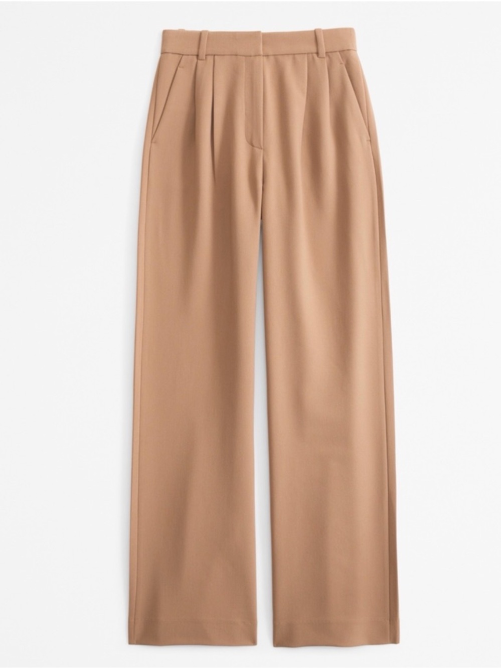 Abercrombie & Fitch High-Rise Wide-Leg Pants in Camel Brown